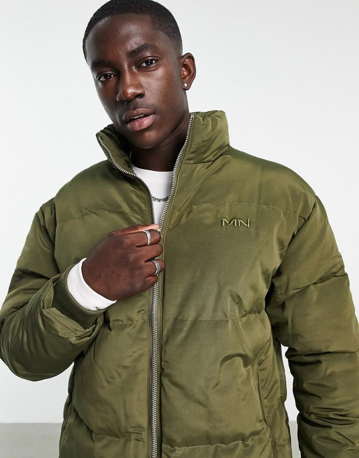 Mennace Puffer Jacket In Dark Green - Part Of A Set