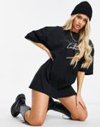 The Couture Club Outline Logo Oversized T-shirt Dress-black