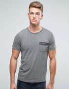 Esprit T-shirt With Patch Pocket - Gray