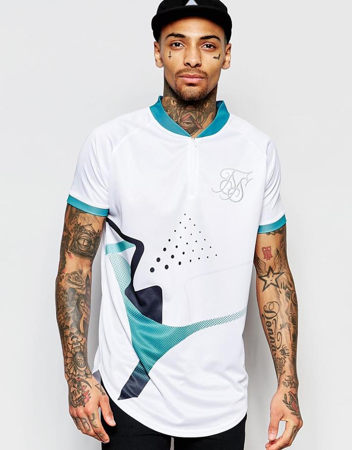 Siksilk Retro Baseball T-shirt - White