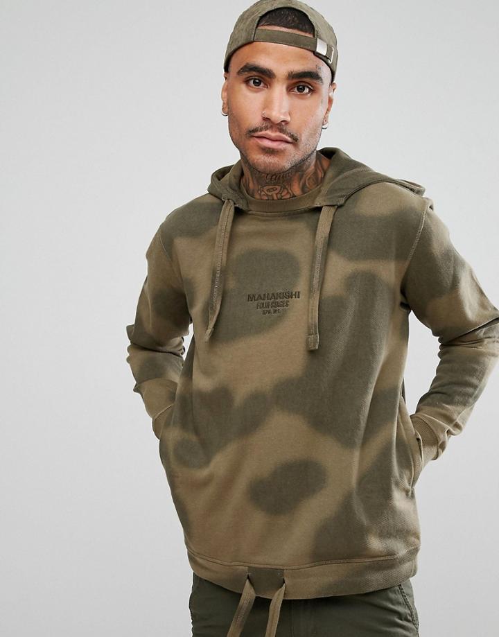 Maharishi Hoodie In Camo With Logo - Green