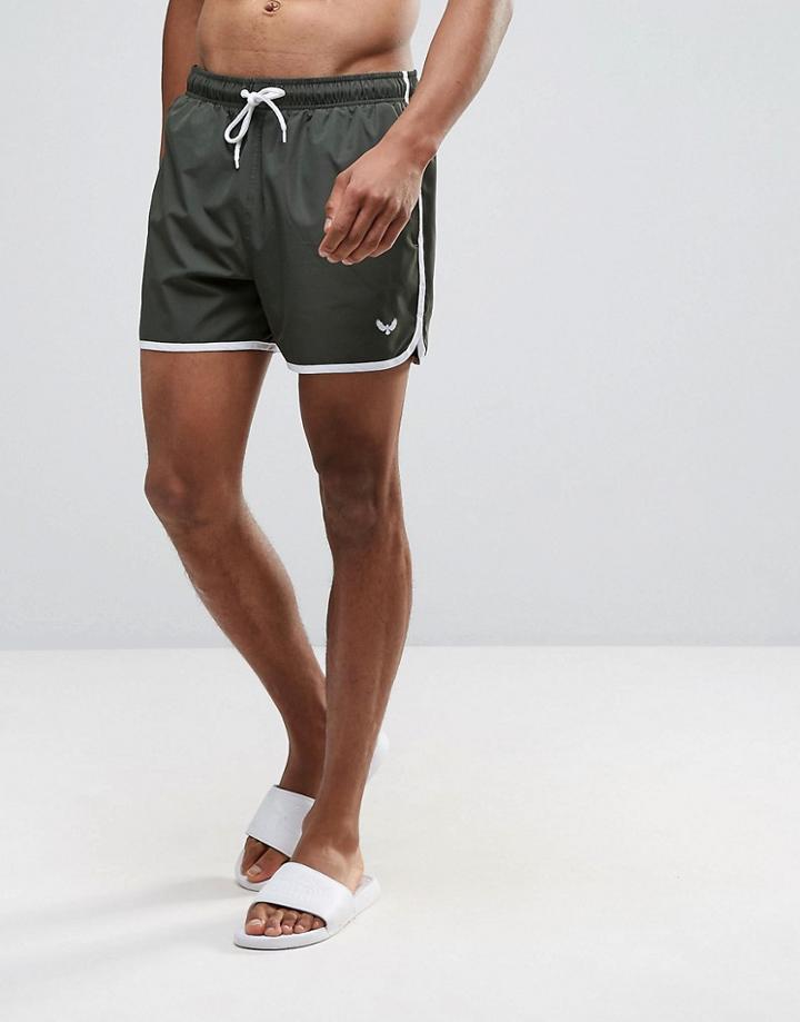 Bravesoul Retro Short Length Swim Short - Green