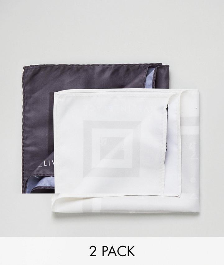 Religion Pocket Square In Skeleton Print Two Pack - Multi