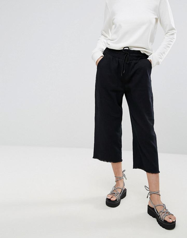 Cheap Monday Flow Cropped Denim Joggers - Black