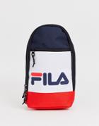Fila Marlin Color Block Single Strap Backpack In Navy - Navy