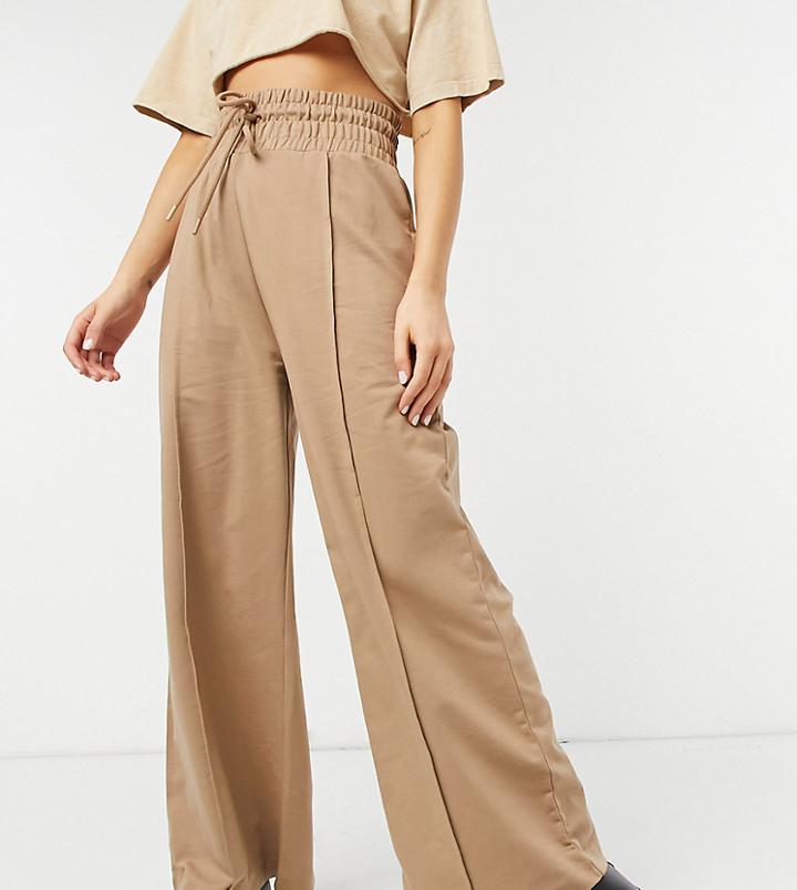 Collusion Super Wide Leg Seam Front Sweatpants In Brown
