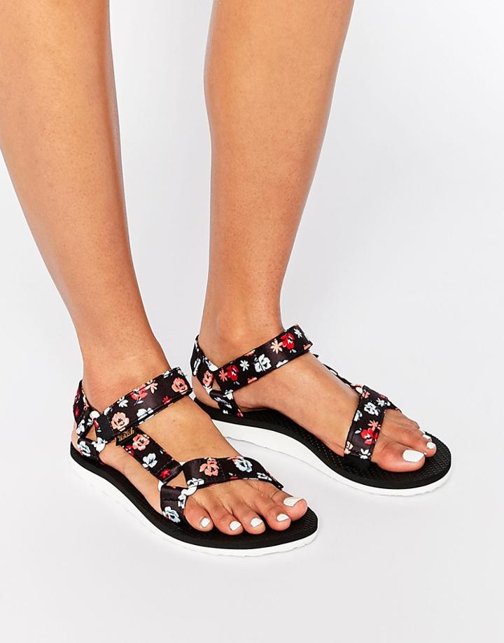 Teva Original Universal Floral Flat Sandals - Persimmon Floral