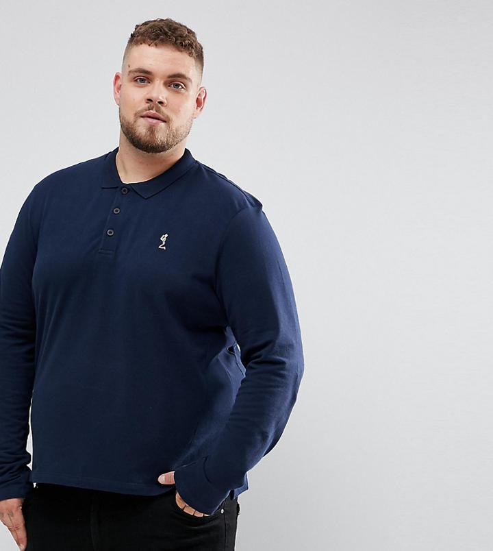 Religion Plus Long Sleeve Pique Polo - Navy
