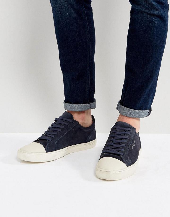 Kg By Kurt Geiger Lo Sneakers In Navy Suede - Blue