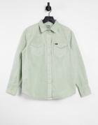 Wrangler 27ww Regluar Fit Denim Shirt In Khaki-green