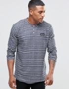 Nicce London Long Sleeve Striped T-shirt - Navy