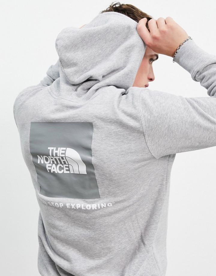 The North Face Nse Box Back Print Hoodie In Gray-grey