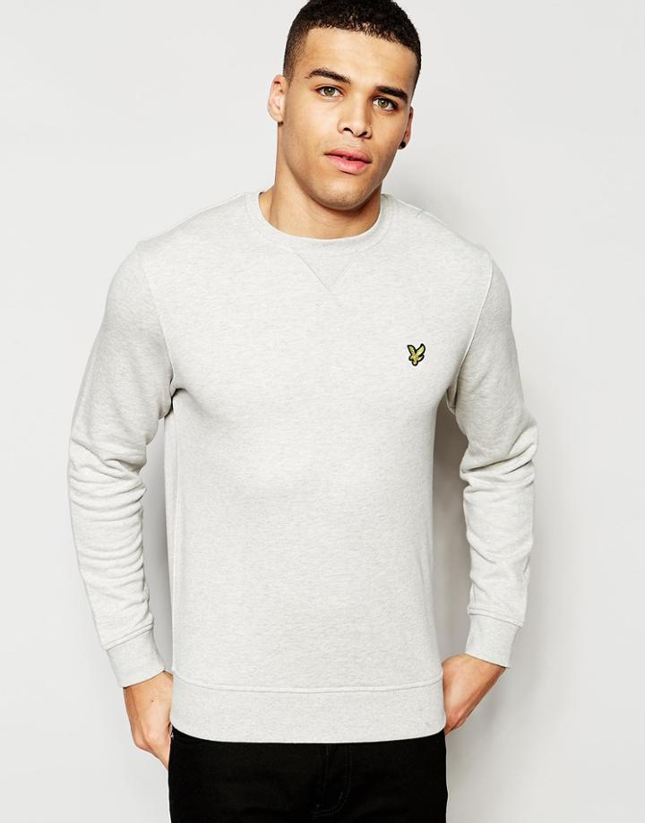Lyle & Scott Sweatshirt With Eagle Logo In Gray - Light Gray Marl