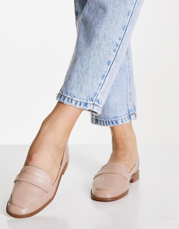 Asos Design Mussy Loafer Flat Shoes In Blush-pink