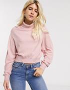 Pull & Bear Roll Neck Sweater In Pink