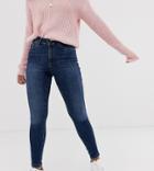 Vero Moda Petite Skinny Shape Up Jeans In Dark Blue