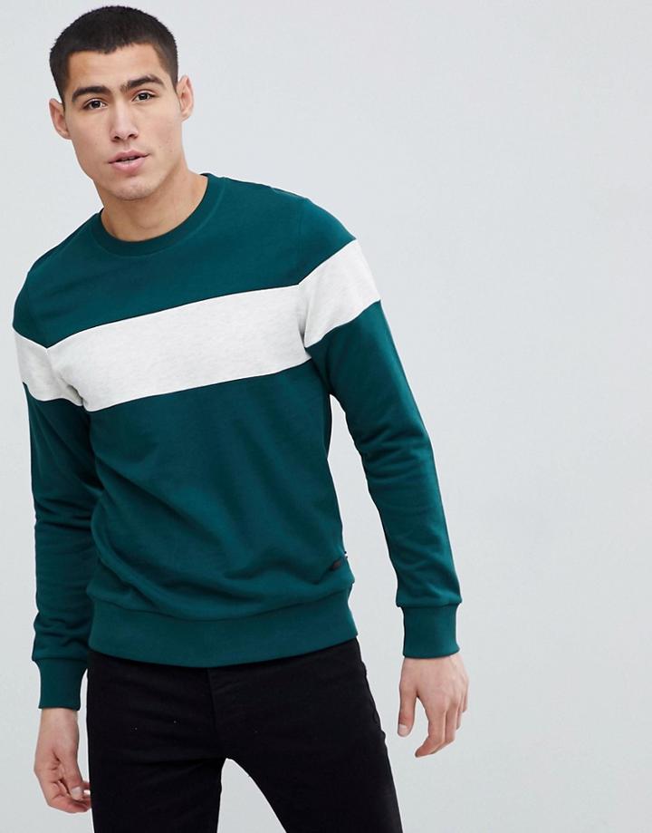 Produkt Sweatshirt With Retro Stripe - Green