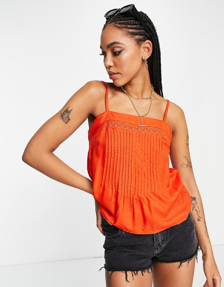 Y.a.s Pleated Front Cami Top In Bright Orange - Part Of A Set