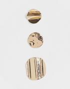 Asos Design Mismatch Earrings In Asymmetric Abstract Folded Metal Design In Gold - Gold