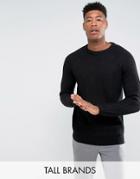 D-struct Tall Chunky Ribbed Crew Neck Sweater - Black