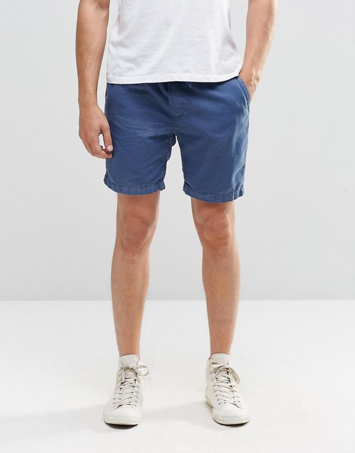 Brave Soul Washed Shorts - Blue