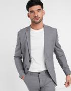 Jack & Jones Premium Slim Fit Suit Jacket In Light Gray-grey