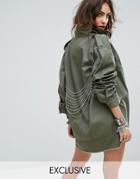 Sacred Hawk Customized Military Jacket With Chain Vest - Green