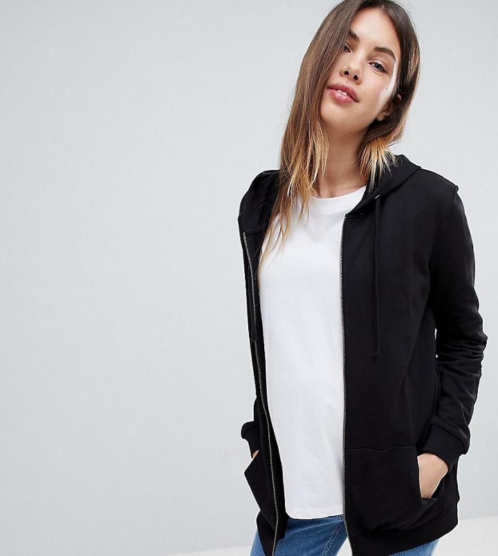 Asos Design Maternity Zip Through Hoodie - Black
