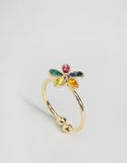 Limited Edition Rainbow Flower Ring - Gold