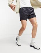 Asos Design Shorter Shorts In Charcoal Cord-grey
