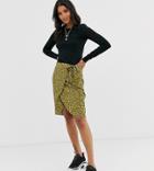 Vila Leopard Print Wrap Skirt