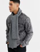 Jack & Jones Knitted Scarf In Gray