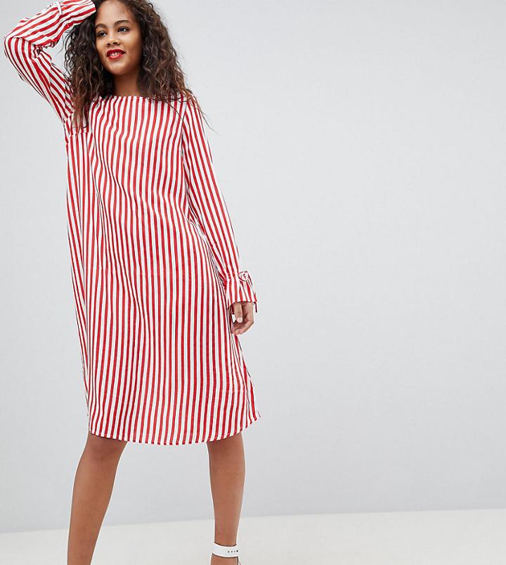 Y.a.s Tall Trey Striped Dress - Red