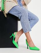 Asos Design Samber Slinback Stiletto Heels In Green