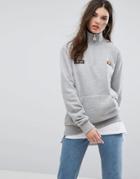 Ellesse Relaxed Sweatshirt With Half Zip High Neck - Gray