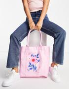Skinny Dip I'm Over It Stamp Print Tote Bag In Pink