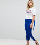 Pink Clove Leggings With Sport Stripe - Blue