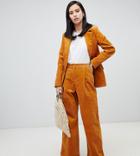 Monki Two-piece Wide Leg Cord Pants In Mustard-yellow
