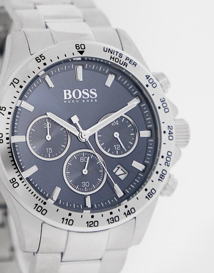 Boss Blue Dial Bracelet Watch In Silver 1513755