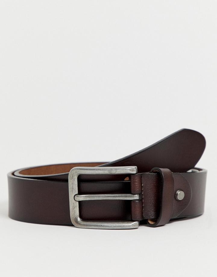 Only & Sons Leather Belt In Brown