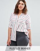 New Look Plus Stripe Boxy Shirt - Multi