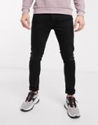 Pull & Bear Super Skinny Jeans In Black