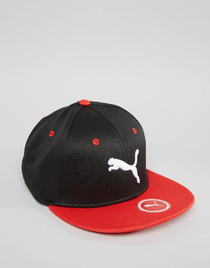 Puma Stretch Flat Brim Cap - Black