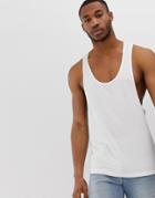Asos Design Organic Tank With Extreme Racer Back In White - White