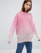 Weekday Dipdye Knit Sweater - Pink