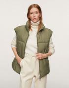 Mango Padded Vest In Khaki-green