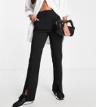 Vero Moda Tall Recycled Blend Wide Leg Pant With Split In Black