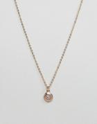 Ted Baker Elvina Enamel Silver Glitter Mini Button Pendant Necklace-gold