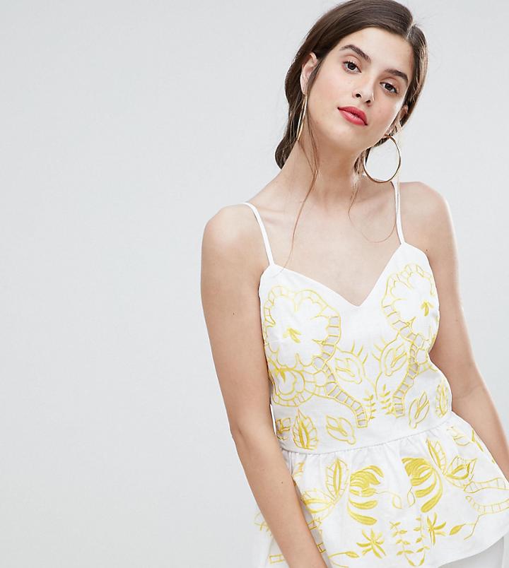 River Island Cutwork Cami Top - Yellow