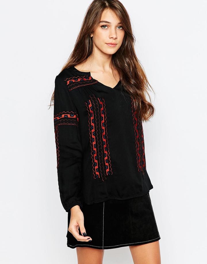 See U Soon Embroidered Tunic Top - Black